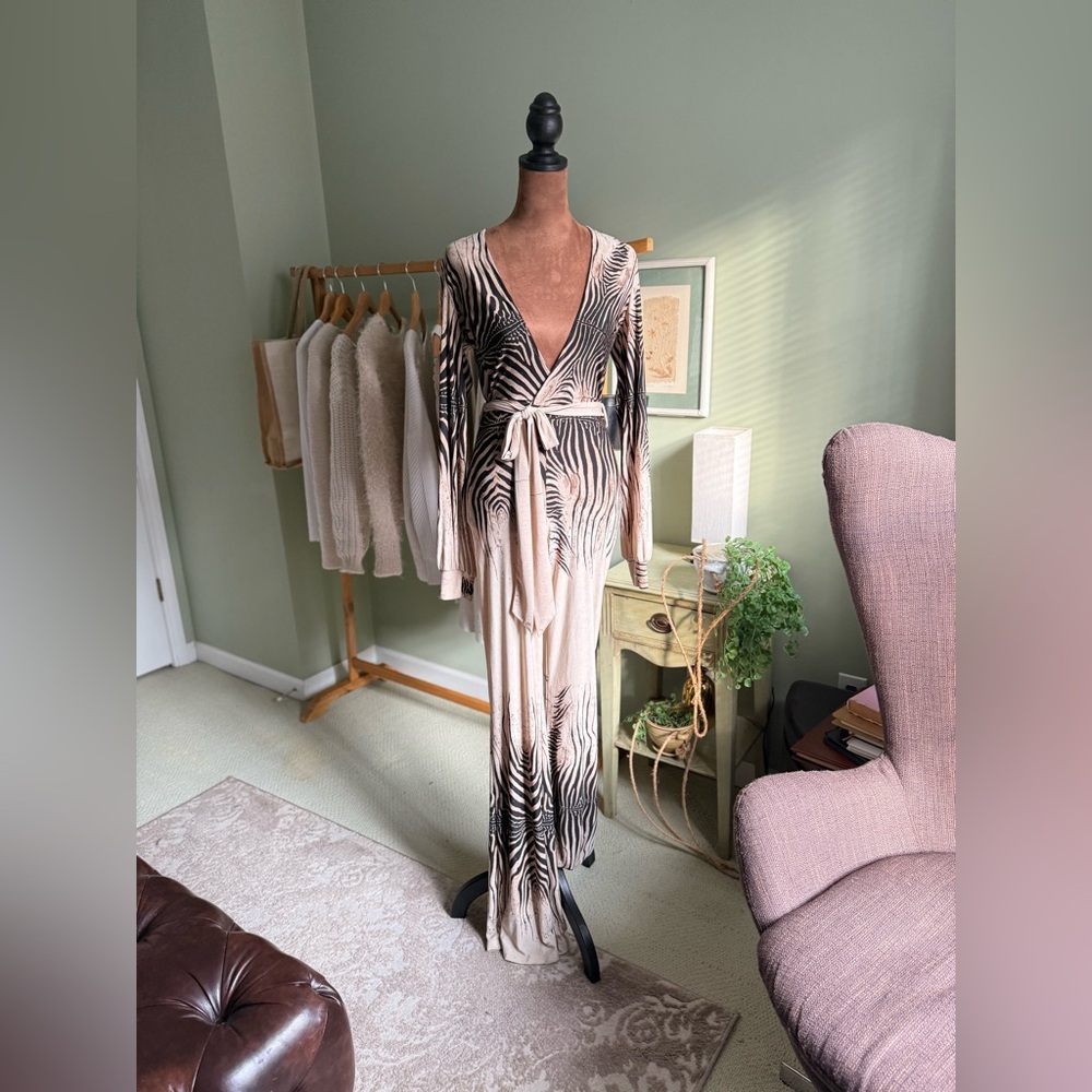Elegant Black and Cream Jumpsuit